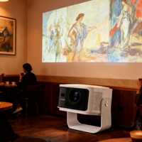 Projecteur domestique portable HY350 Max avec 1080P 500 lumens LED Android 11 pour haut-parleurs intégrés à distance
