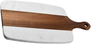 Versatile and Elegant Look Color-<b>block</b> Egg-<b>Shaped</b> Wood & Marble Chopping Board Simple and Classic Design Available at Low Cost - Product Image 3