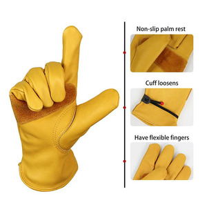 Gants de conducteur en cuir de grain de buffle de qualité supérieure gants de sécurité robustes résistants aux étincelles de chaleur pour le jardinage domestique - Product Image 2