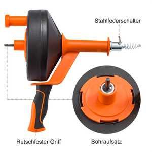 Desatascador de Drenajes Eléctrico y Manual de Alta Resistencia, Incluye Adaptador para Taladro y Guantes para una Limpieza y Desobstrucción Eficiente de Tuberías - Product Image 6