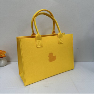 Nouveaux sacs fourre-tout en feutre de grande capacité respectueux de l'environnement Logo personnalisé motif à pois colorés toile coton Vietnam - Product Image 1