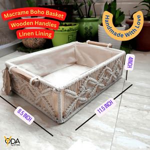 ตะกร้าเก็บของ macrame ดีไซน์เป็นเอกลักษณ์สำหรับตกแต่งห้องนอนห้องนั่งเล่นสำหรับเก็บเสื้อผ้าอุปกรณ์แต่งหน้า - Product Image 6