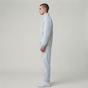 Survêtement en nylon 100% OEM, coupe ample et oversize, bicolore, avec logo brodé personnalisé, style streetwear, ensemble deux pièces pour homme. - Product Image 2