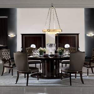 Tables à manger en marbre traditionnelles extensibles de luxe et ensemble de 6 chaises pour la maison, l'hôtel, la villa, les salles à manger - Product Image 1