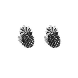 Orecchini Trendy Religiosi a Forma di Mini Ananas 6mm in Argento Sterling 925, 3 Paia con Zirconi, Perle, Diamanti, Placcati in Rodio e Oro, a Forma di Cuore per Feste - Product Image 1