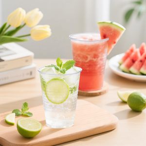 Vasos Desechables de 9oz PET/PLA con Tapas y Pajitas, a Prueba de Fugas, Libres de BPA, Duraderos y Ecológicos para Fiestas, Eventos, Bebidas Frías y Café - Product Image 4