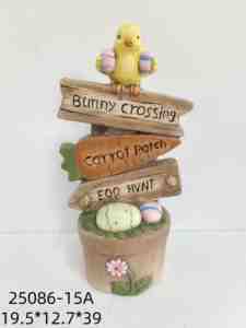 Conejo de Pascua de Resina Personalizado, Conejito de Pascua en Maceta con Letreros, Figuras Decorativas para el Hogar, Adornos de Pascua - Product Image 3