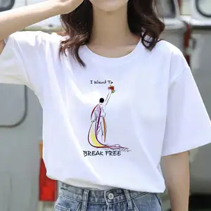 Pakaian Wanita Pakaian Wanita Ukuran Plus T Shirt Kasual Spandeks Lembut Tekstil Crew Neck Chiffon untuk Wanita Polos Custom Smart Anti