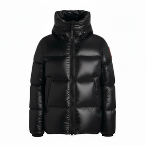 Blouson Bomber Premium Hiver Streetwear avec Capuche Motif Cœur Mélange Soie/Coton Unisexe Logo Avant - Product Image 1