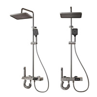 Ensemble de douche domestique du fabricant, gris pistolet, affichage numérique avec lumière ambiante pour hôtels et salles de bain