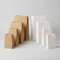Sacs en papier kraft biodégradables, résistants à la graisse, imprimés sur mesure, pour emballages alimentaires à emporter
