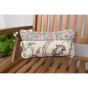 หมอนขนสัตว์ kilim สีเบจ8x16นิ้วหมอนเน้นหรูหราพร้อมลวดลายดอกไม้วินเทจเทคนิคการทอผ้าแบบพกพาสำหรับเครื่องนอนโซฟา - Product Image 1