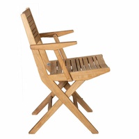 Chaise pliante portable moderne, durable et légère, en teck massif, couleur naturelle, matériaux de haute qualité, pour l'extérieur