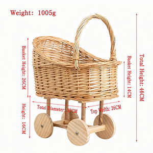 Cestas de Pascua, <span class=keywords><strong>Cesta</strong></span> de Almacenamiento para Niños, Cestas de <span class=keywords><strong>Mimbre</strong></span> para Cochecito de Bebé con Diseño Floral para Accesorios de Fotografía y Juguetes - Product Image 6