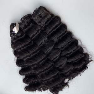 Extensiones de trama de cabello humano crudo de onda profunda suelta a precio de fábrica, paquetes frontales de alta calidad, cutícula alineada, proveedor mayorista - Product Image 2