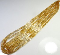 Gems Valley Pierres précieuses naturelles de citrine de qualité supérieure, perles lâches polies et lisses de forme Rondelle, 16 pouces de long, 3-4,5 mm, jaunes certifiées, pour bijoux DIY