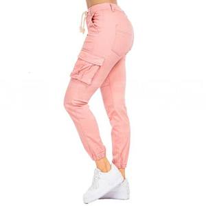Últimas señoras Joggers cintura media invierno Cargo pantalones secado rápido impermeable Material de lona transpirable cierre de cordón Casual para - Product Image 3
