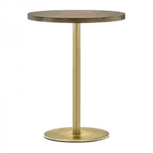 真鍮アンティークパーフェクトテーブルのウッドトップラウンドコーヒーテーブルベースあなたのレストランバーコーヒーショップとホテル