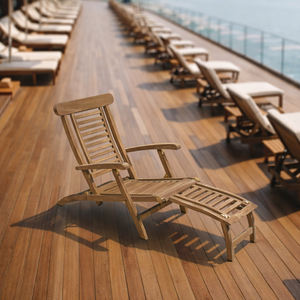 Chaise longue en teck moderne exclusive, pliable, de luxe, pour hôtel, complexe hôtelier, bord de piscine, patio, jardin - Product Image 4