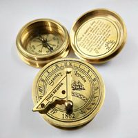 Boussole solaire de luxe en laiton sur mesure avec cadran à aiguille, coffret en bois, réplique de bateau pirate nautique, cadeau marin
