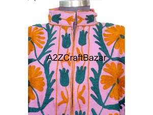 Blouson d'hiver tendance pour femme avec broderie indienne Suzani à motif floral 100% coton écologique à séchage rapide et respirant - Product Image 3