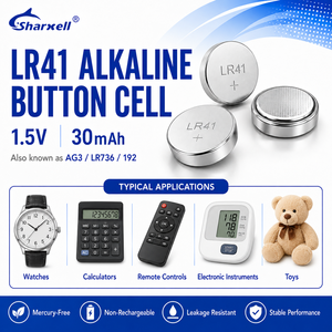 แบตเตอรี่กระดุมอัลคาไลน์ Sharxell LR41 AG3 <span class=keywords><strong>LR736</strong></span> 192 1.5V 30mAh ปราศจากสารปรอท สำหรับอุตสาหกรรม บรรจุภัณฑ์แบบขายส่ง - Product Image 5