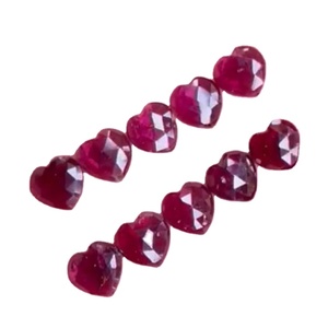 Faset kualitas terbaik 100% Natural <span class=keywords><strong>Garnet</strong></span> bentuk hati potongan mawar potongan Iris batu permata longgar banyak untuk membuat perhiasan