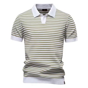 Camisetas de polo de verano transpirables para hombre personalizadas, prendas de punto de verano transpirables hechas de mezcla de algodón, canva sólido texturizado con dinero antiguo - Product Image 4