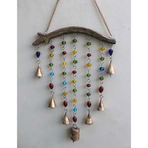 Handmade Modern/Vintage Hanging <b>Chime</b> <b>Bell</b> Beads Metal Decorations for Indoor/Outdoor Garden Patio Living Room - Product Image 1