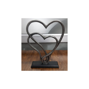 Escultura de aluminio en forma de corazón gris de alta calidad 2025 para decoración de oficina Uso de adorno de diseño elegante - Product Image 1