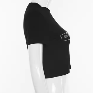 Camisetas casuales recortadas para mujer Moda diaria en colores lisos para uso diario - Product Image 2