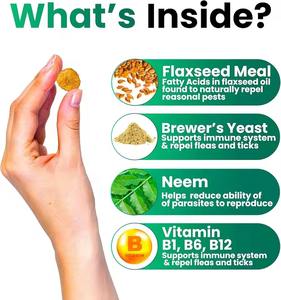 Friandises <span class=keywords><strong>anti</strong></span>-puces et <span class=keywords><strong>anti</strong></span>-tiques pour chiots et chiens adultes, approuvées par les vétérinaires, enrichies en calcium, sûres pour la défense contre les parasites - Product Image 2
