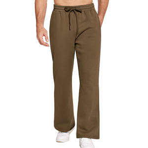 Pantalones de chándal acampanados informales de OEM personalizados al por mayor, ropa de calle transpirable de buena calidad con pretina con cordón - Product Image 1