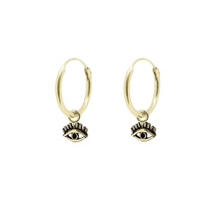 Orecchini a cerchio placcati argento e oro alla moda con zircone e perla ciondolo occhi 1.2X12mm per feste in rame e titanio - Product Image 1