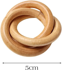 Porte-serviettes rond en bois de manguier poli Anneaux Style religieux féerique pour la décoration de table à la maison Hôtel Restaurant Design floral - Product Image 3
