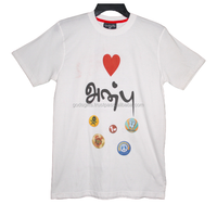 Camiseta de Cuello Redondo de Talla Grande Personalizada OEM con Estampado Personalizado Multicolor 100% Algodón Orgánico Estilo Urbano Hecho en India