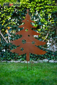 Étonnant éclairage LED en métal rouille Décoration de piquet de jardin Figures d'arbre de Noël à patine extérieure Statues élégantes pour toute l'année - Product Image 2