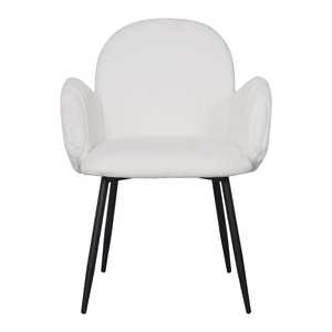 Set di 2 Sedie da Pranzo Imbottite in Stile Moderno Farmhouse con Braccioli Trapuntati e Gambe in Metallo Solido per Soggiorni e Ristoranti - Product Image 3