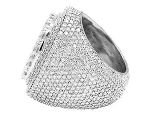 Elegante anillo de forma redonda de oro amarillo de 10K con diamantes cultivados en laboratorio, joyería de lujo helada para hombres - Product Image 3