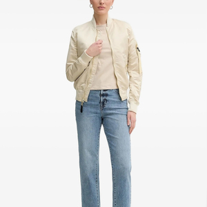 Top vente Satin tissu brillant coton côte femmes Streetwear mode veste universitaire broderie personnalisée femmes Satin veste - Product Image 5