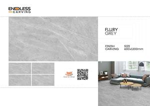 Azulejos de cerámica vitrificada de porcelana de 24x48 pulgadas, acabado de tallado sin fin gris Flury, diseño español, azulejos de 600x1200mm para sala de estar - Product Image 3