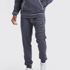 Survêtement d'entraînement en polaire pour hommes, pull à capuche, vêtements de sport 100% coton pour le jogging d'hiver, ensemble de deux pièces - Product Image 6