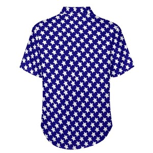 Mens Màu Xanh Hoa In Faux Linen Ngắn Tay Áo Áo Sơ Mi Retro Nút <span class=keywords><strong>up</strong></span> Giản Dị Thoáng Khí Thân Thiện Với Môi Mùa Hè Odm - Product Image 5