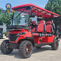 Voiture électrique classique 4 places / Buggy électrique 2-4 places avec pneus tout-terrain et batterie au lithium, voiturette de golf électrique