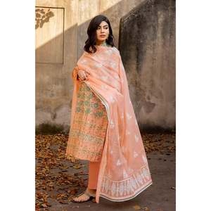 Ensemble de costume 3 pièces en velours côtelé imprimé pour femmes, couleur pêche - Product Image 3