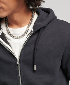 Full <b>zip</b> <b>up</b> style with drawstring Custom Logo Oversized <b>Grey</b> Washed Unisex Vintage Cropped Heavyweight <b>Hoodie</b> - Product Image 4