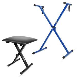 5 Core Keyboard Stand Piano Bench Combo Adjustable Key Board Stands 2 <b>Padded</b> Musician <b>Chair</b> Set - Product Image 1