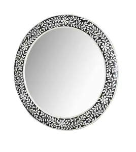 Cadre de miroir en incrustation d'os de conception moderne écologique fait à la main avec de la nacre pour la décoration murale par Crescnset Crafts - Product Image 3