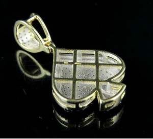 Colgante de Plata de Ley 925 de dos tonos helado con diamantes de moissanita VVS estilo religioso sij chapado en oro - Product Image 3