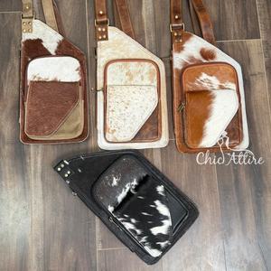 Nouveau sac à bandoulière en cuir de vachette personnalisé à la main pour unisexe, sacs à bandoulière décontractés en cuir véritable avec logo personnalisé - Product Image 1